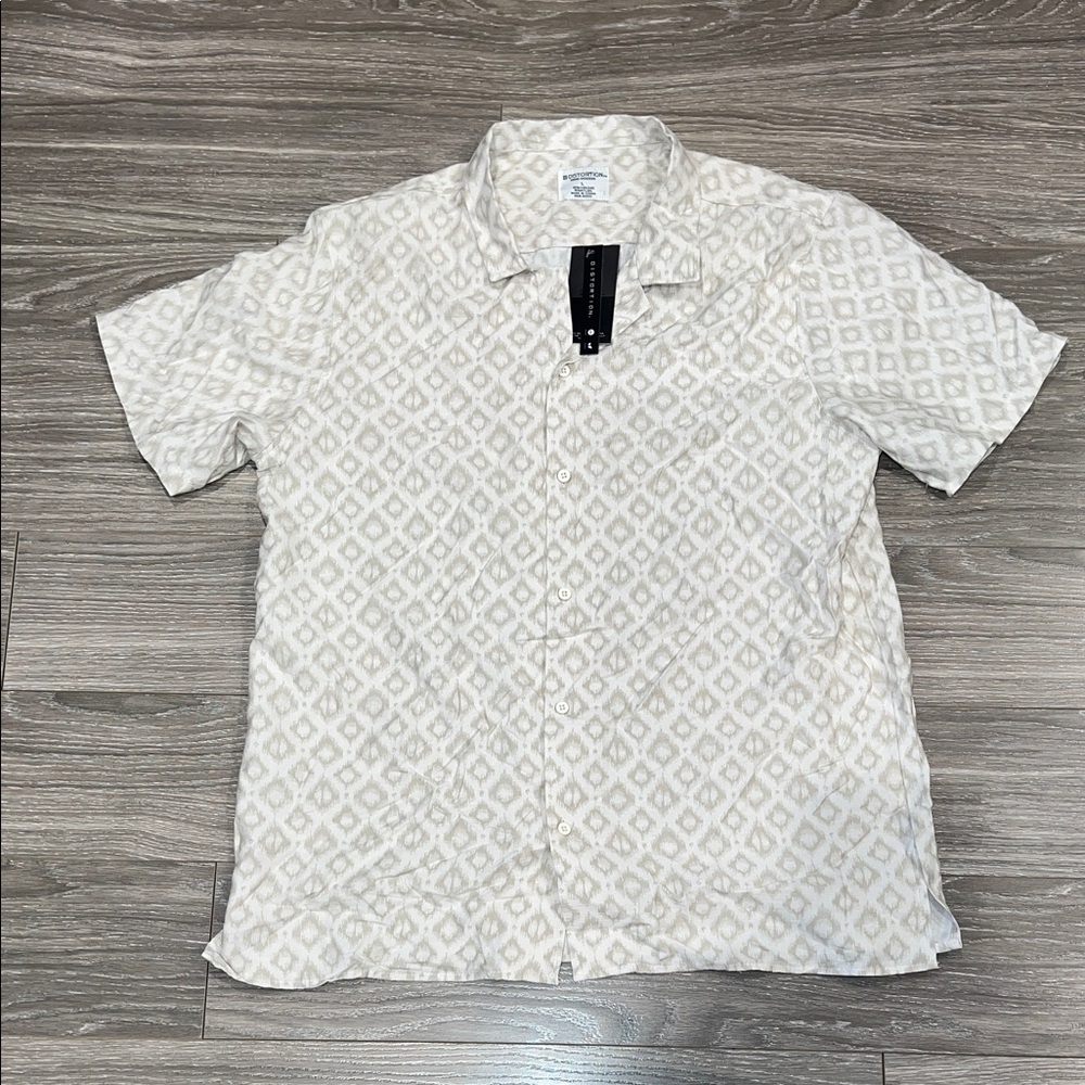 Men's Cream Patterned Shirt